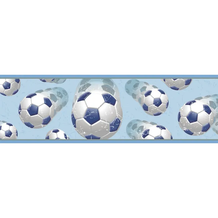 Beckham Blue Soccer Ball Motion Wallpaper Border Chesapeake BBC94251B