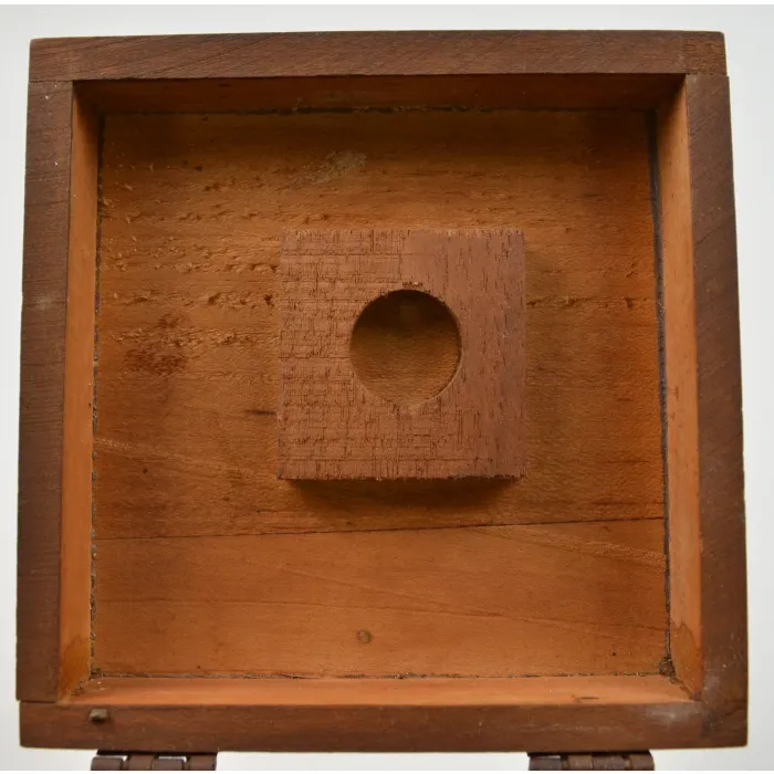 Vintage Finger Jointed Walnut Pipe Holder - 5.5" Tall
