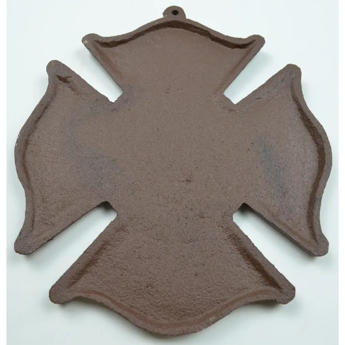 Cast Iron Firefighting Wall Plaque - Rust Finish - 7.5" Wide