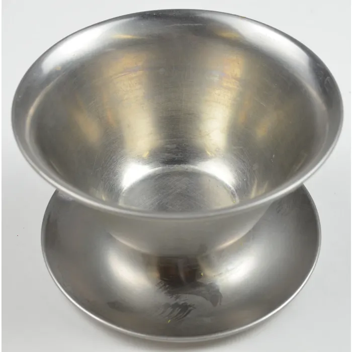 Vintage Stainless Steel Gravy Boat / Bowl & Underplate - Marked 18/8 - Denmark