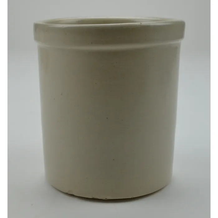 R.R.P. Co. Stoneware One Quart High Jar Crock - Teddy Bear Pattern - 5.25" Tall
