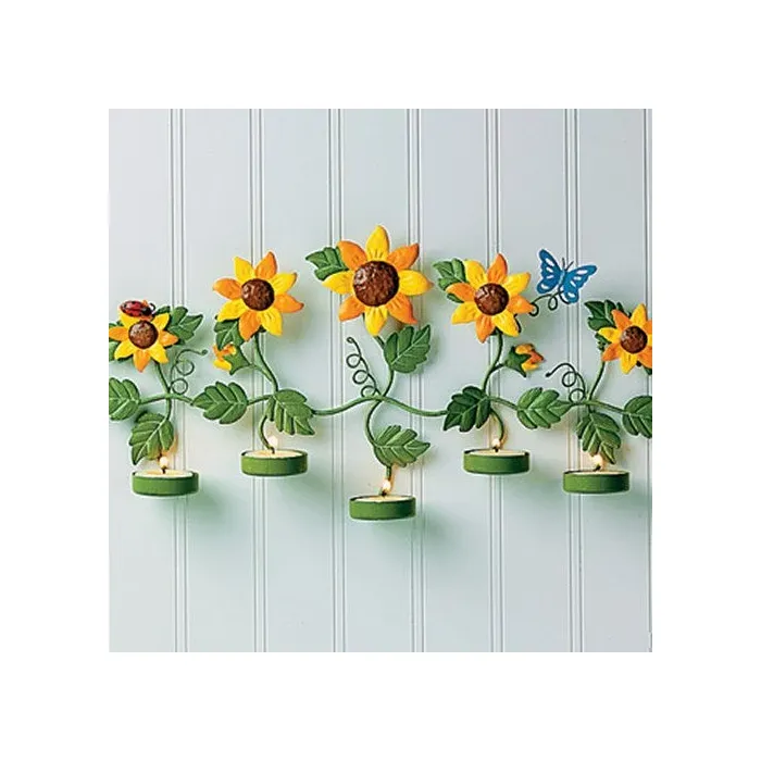 Sunflower Tealight Holder - Wall Mounted - Holds 5 Tealight Candles