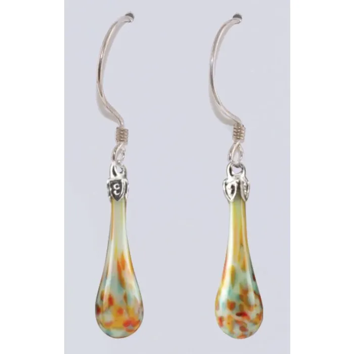 Fenton Art Glass - Mosaic Teardrop Earrings - Santa Fe Morning - Handcrafted