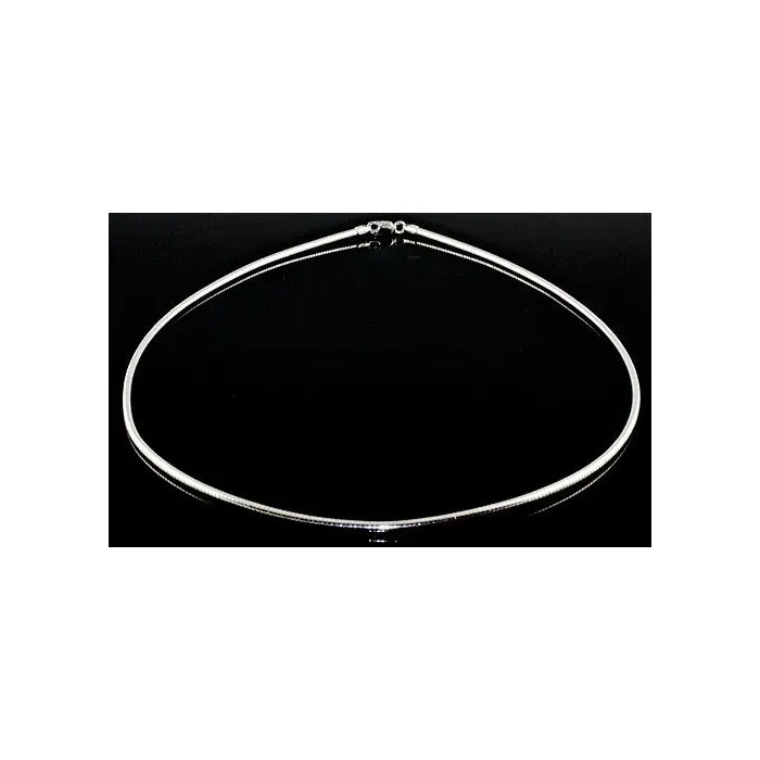 Fenton Art Glass - Sterling Silver 2mm Omega Chain Necklace - 18" Long