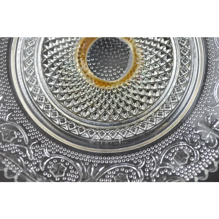 KIG Malaysia Fleur De Lis Pattern - Footed Candy / Nut Dish - 5.75" Wide