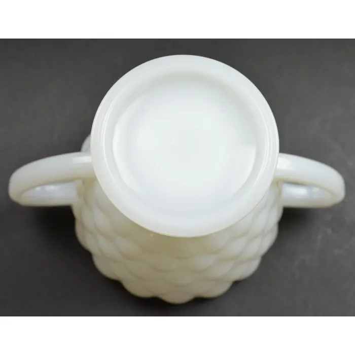 Anchor Hocking - Bubble Milk Glass - Open Sugar - 3.25" Tall