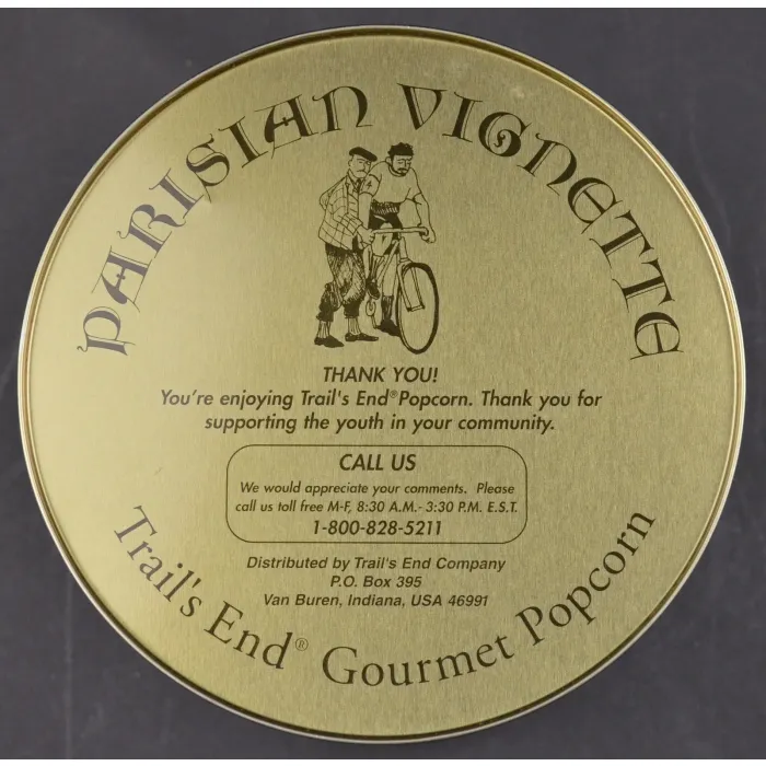Trails End 1996 Parisian Vignette Hal Kattau Gourmet Tin - 7.25" Tall