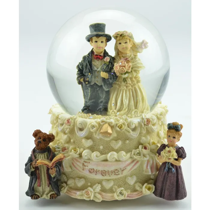 Boyds Bears Resin Music Box Snow Globe - Yesterdays' Child - Handmade 1995