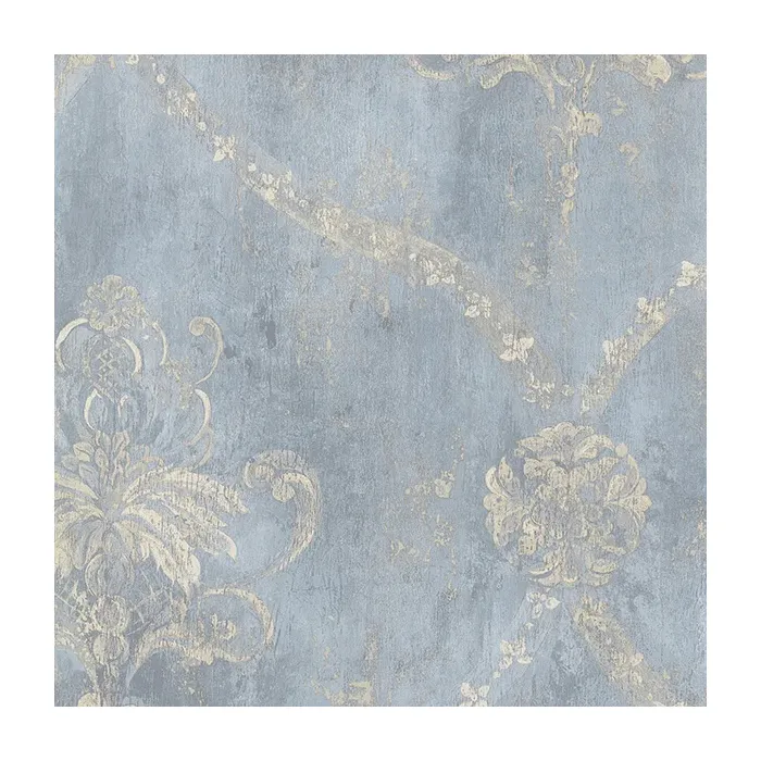 Regal Damask Wallpaper Blue, Beige Norwall Wallcovering CH22567
