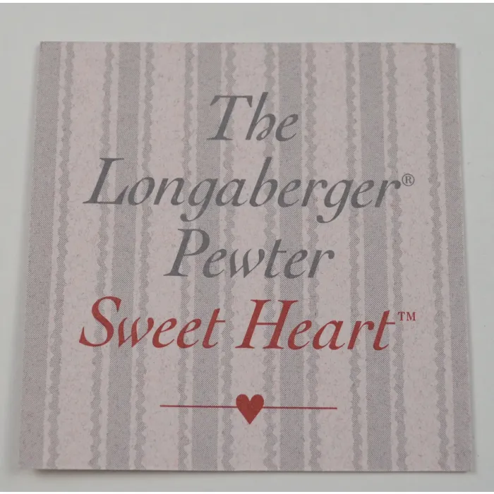 Longaberger 1993 Pewter Sweet Heart Tie-On