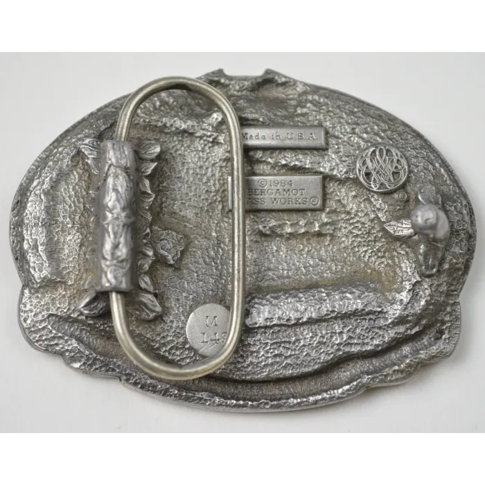 Bergamot Brass Works "The BS Stops When The Green Flag Drops" Belt Buckle