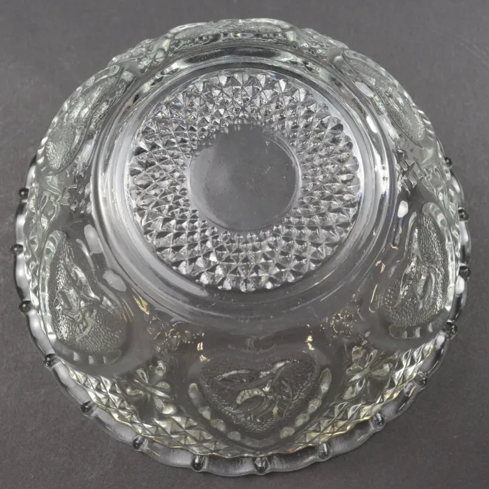 KIM Clear Glass Heart & Floral Pattern Candy Dish With Lid - 5.125" Wide
