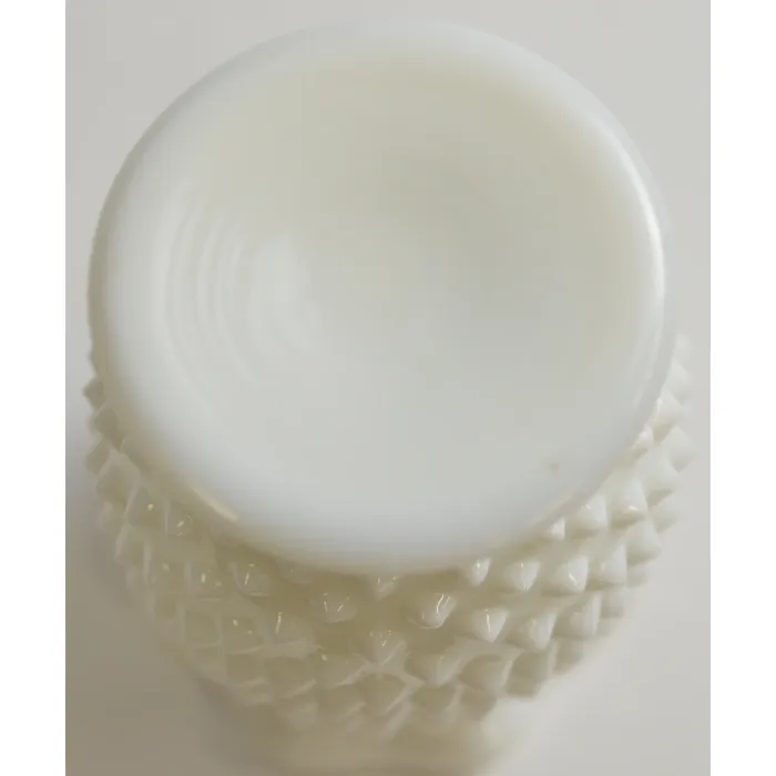 Fenton Art Glass - Hobnail Milk Glass Pattern - Handkerchief Vase - 3.625" Tall