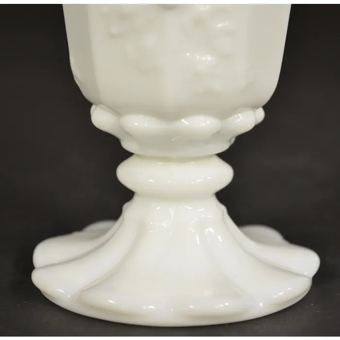 Westmoreland Glass - Panelled Grape Milk Glass Pattern - Belled Vase - 5.75"