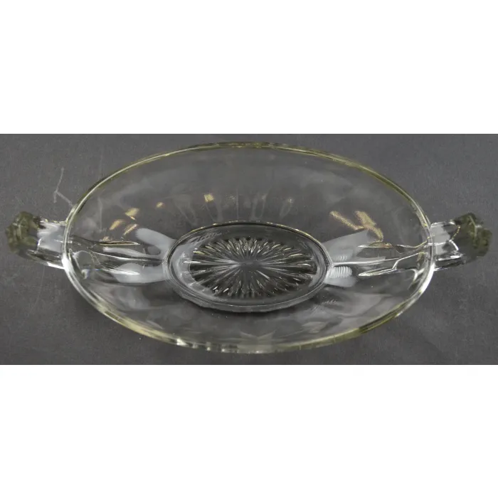 Imperial Glass Clear Pressed Glass Pickle Dish - Cut Floral Pattern