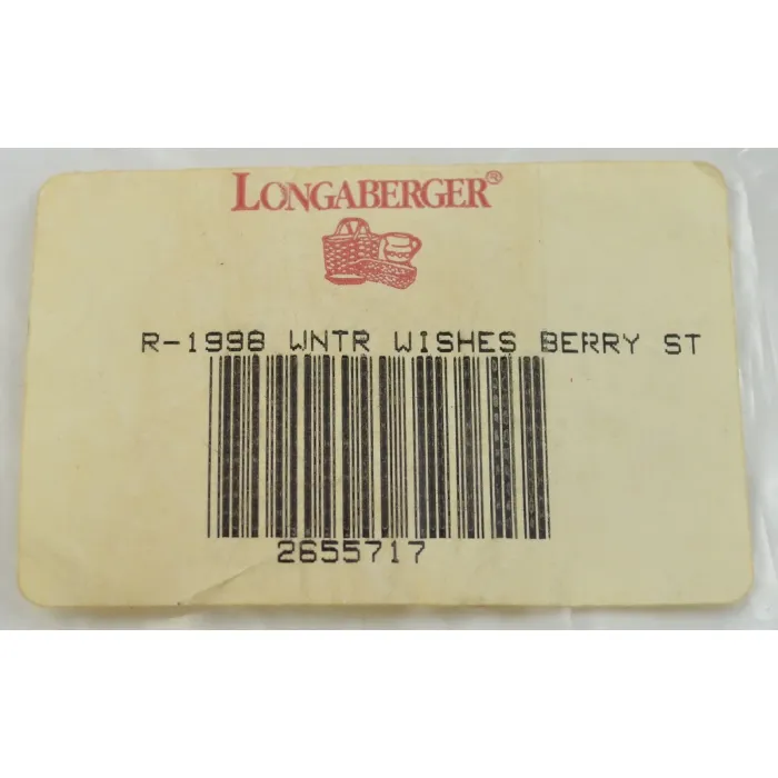 Longaberger 1998 Winter Wishes Berry Basket Liner - Red Stripe