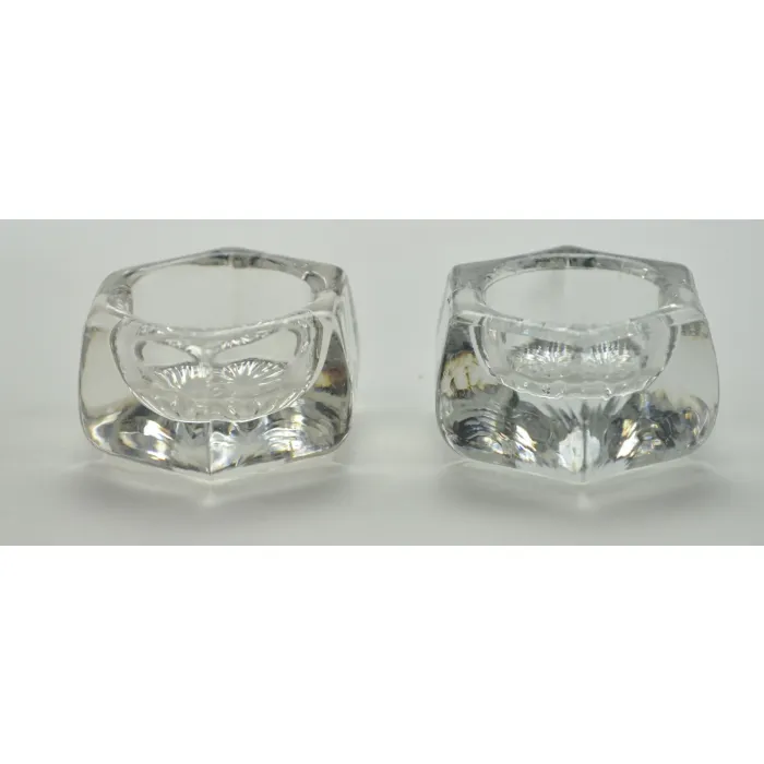 Pressed Glassed Salts - Set Of Two