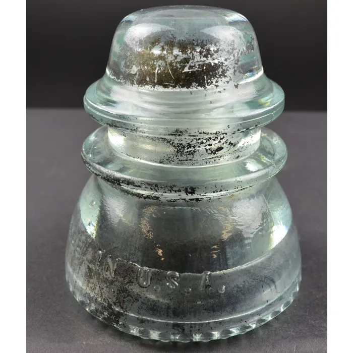 Vintage Hemingray No. 42 Clear Glass Insulator - 4" Tall
