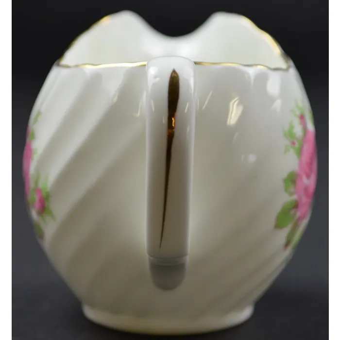 Adderley Fine Bone China Pink Rose Creamer - 2.75" Tall