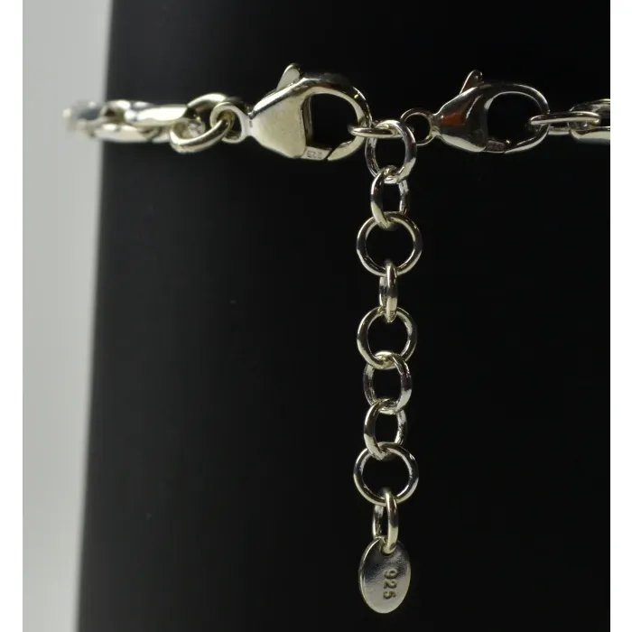 Fenton Art Glass - Sterling Silver 3.5mm Hammered Cable Bracelet