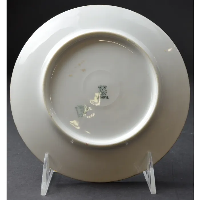 Jaeger & Co. Purple & Green Floral Bread & Butter Plate - Bavaria - 6.75" Round