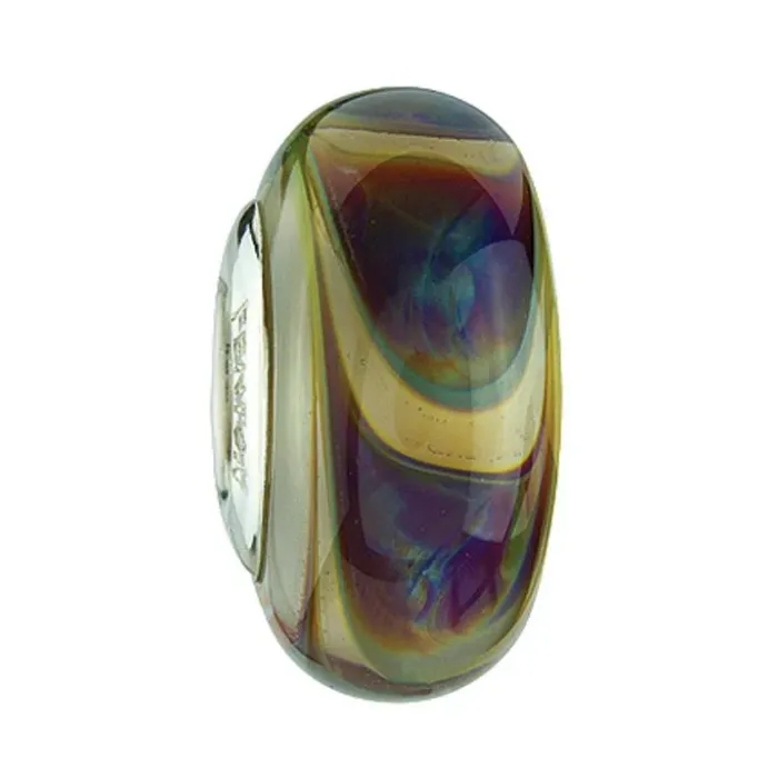 Fenton Art Glass Artisan Bead - The Gloaming - Sterling Silver Core