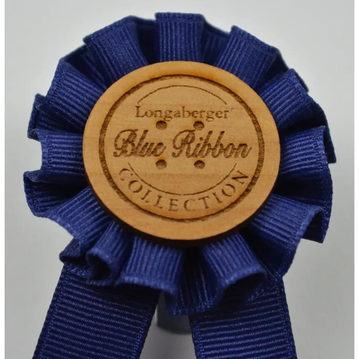 Longaberger Collection Basket Tie-On - Blue Ribbon - Clip On Style