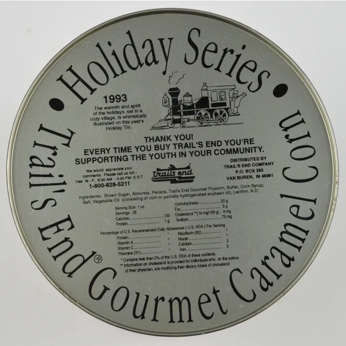 Trails End Holiday Series Seasons Greetings 1993 Tin - 8.375 Tall