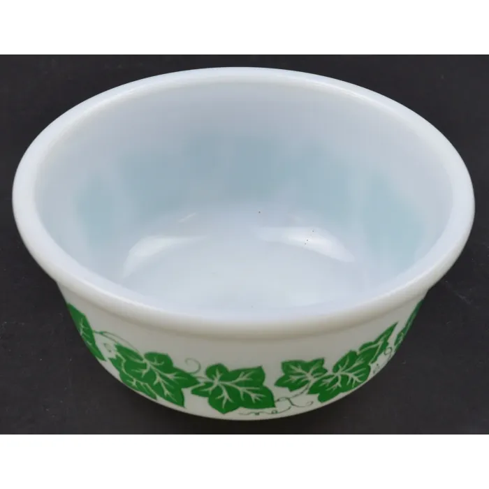 Hazel Atlas Mixing Bowl - Green Ivy Pattern - 6" Wide