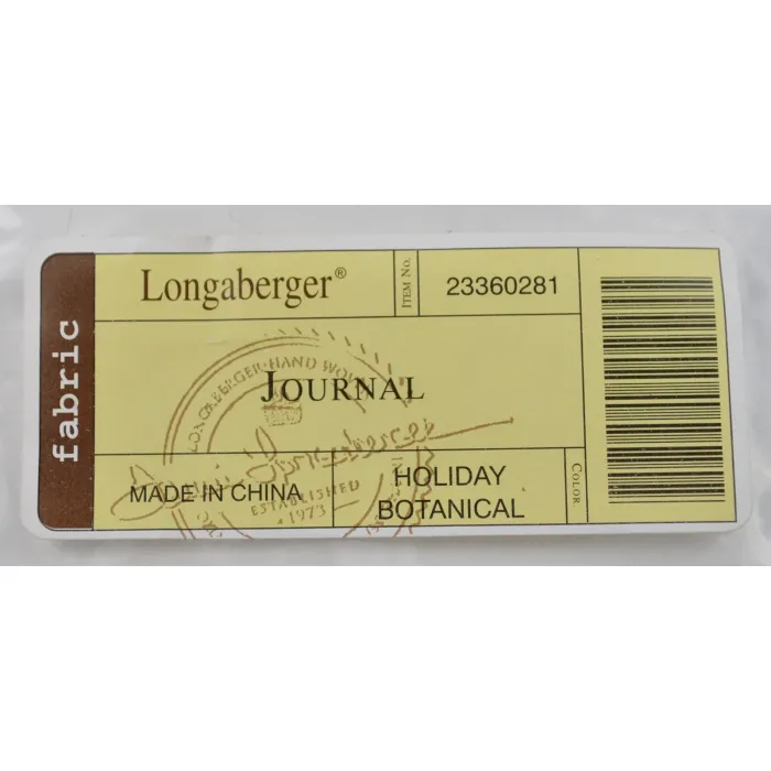 Longaberger Journal Basket Liner - Holiday Botanical