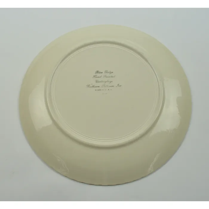 Blue Ridge - Hand Painted Floral Pattern - Dinner Plate - 10.25" Round
