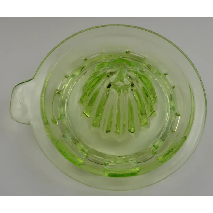 Federal Glass - Green Depression Glass Juice Reamer - 5.25" Round