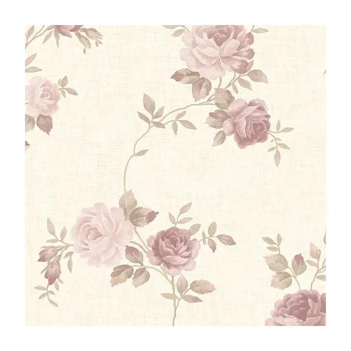 Rose Trail Wallpaper Pink, Beige, Cream, Green Norwall Wallcovering CN26565
