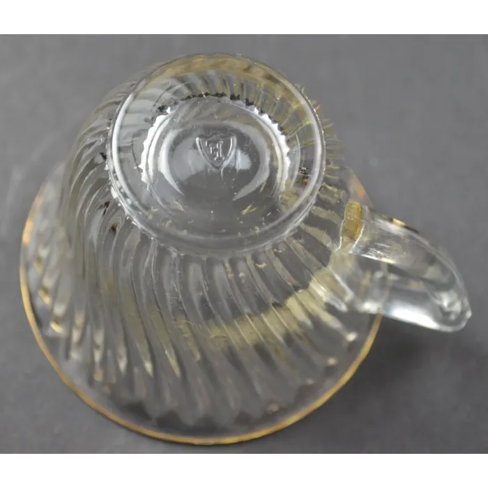 Federal Glass - Diana Gold Trim Pattern - Flat Cups - 2" Tall