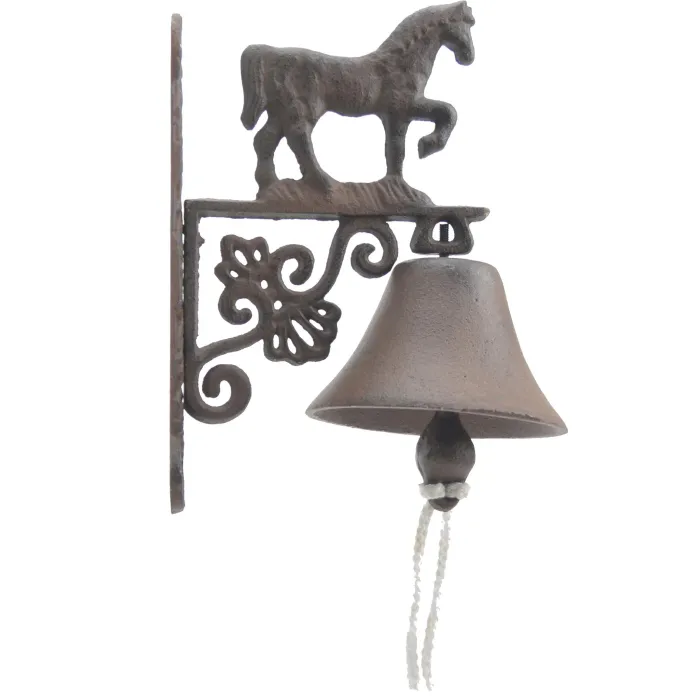 Cast Iron Dinner Bell - Walking Horse - Distressed Brown
