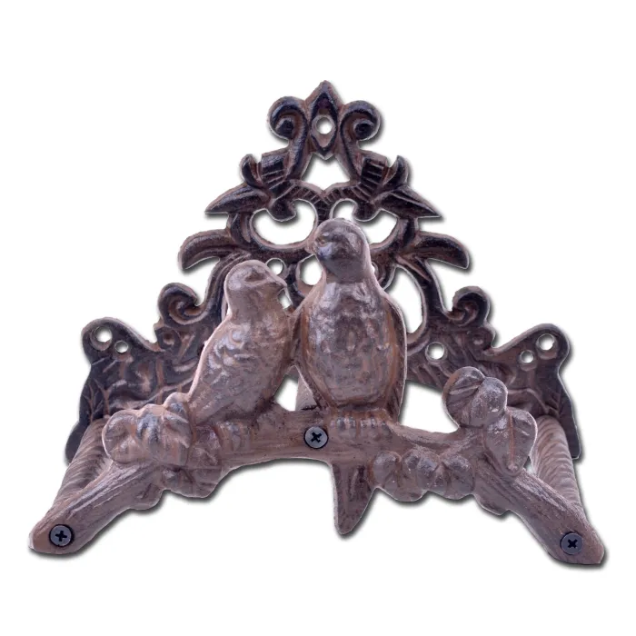 Cast Iron Garden Hose Holder - Love Birds - 8.75" Wide