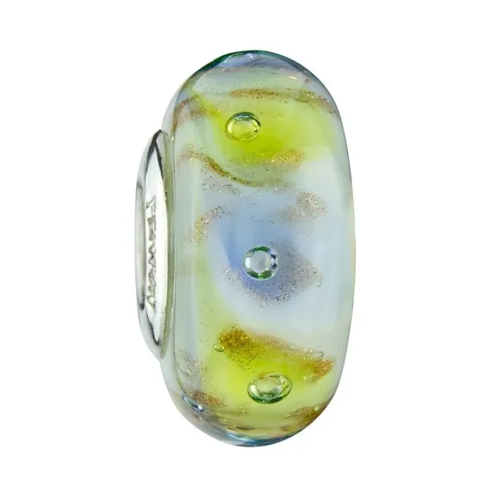 Fenton Art Glass Artisan Bead - Gentle Showers - Sterling Silver Core
