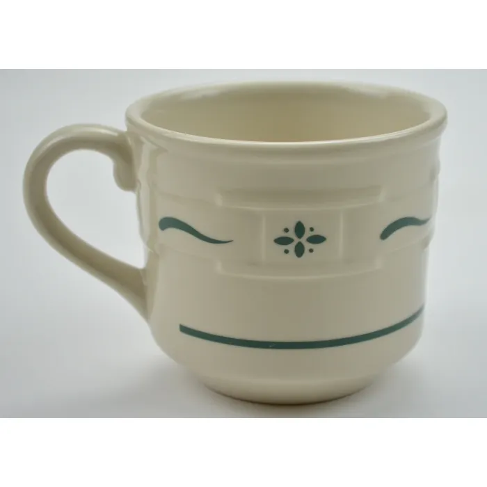 Longaberger - Woven Traditions Heritage Green Pattern - Flat Cup