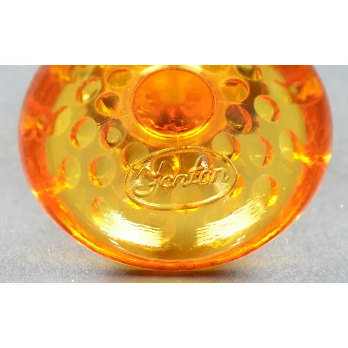 Fenton Art Glass Swung Bud Vase - Hobnail (Colonial) Amber Pattern - 9" Tall
