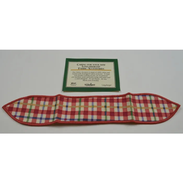 Longaberger Cherry Red Plaid Small Handle Tie