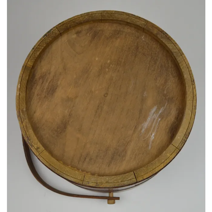 Vintage Lapped Wood Bucket With Dowed Handles - 9.75" Tall