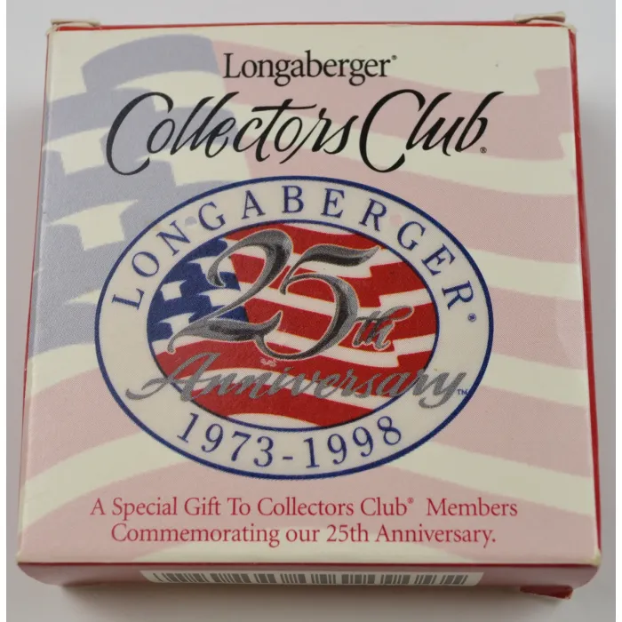Longaberger Collectors Club 25th Anniversary 1973 - 1998 Basket Tie-On