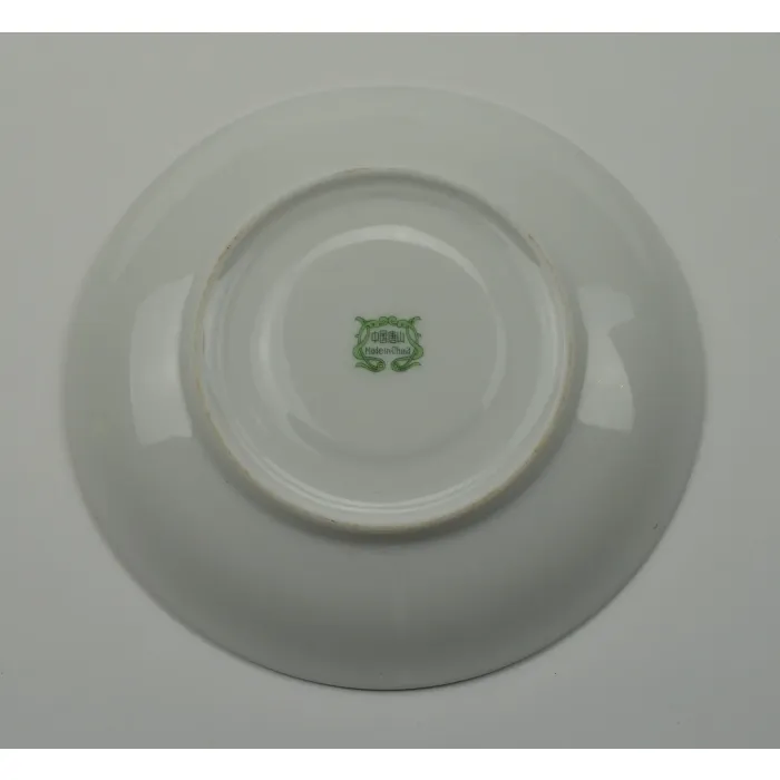 Floral Pattern Teacup And Saucer - Yellow & Green Flowers With Gold Trim