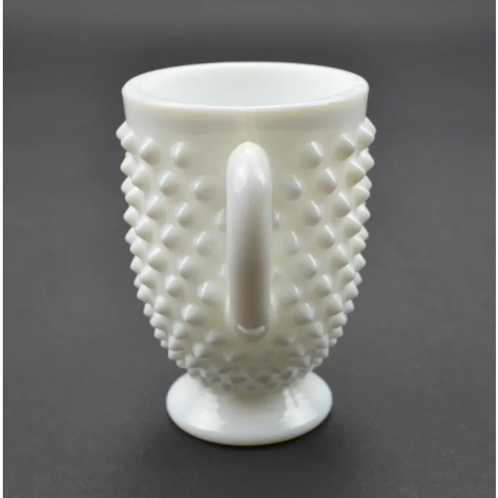 Fenton Art Glass - Hobnail Milk Glass Pattern - Footed Open Sugar - 3.5" Tall