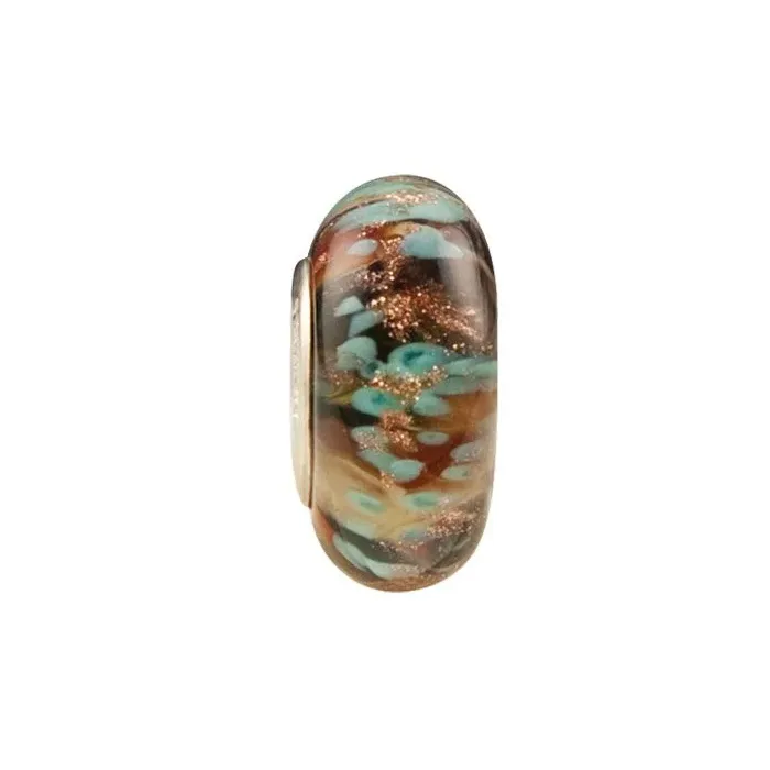 Fenton Art Glass Bead - Desert Sunset - Sterling Silver Lined