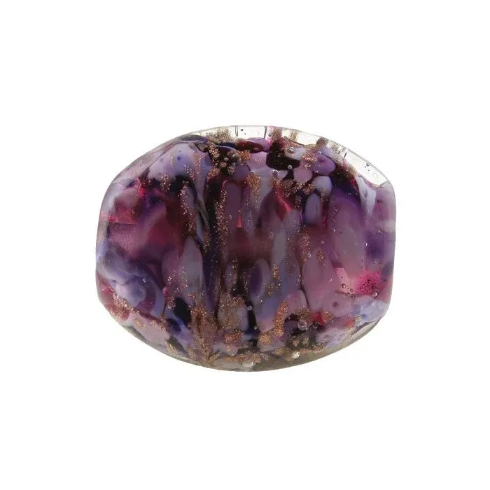 Fenton Artisan Crafted Glass Bead - Violet Wisteria - 1.26" Oval