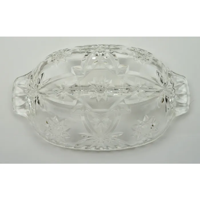 Anchor Hocking Glass - Prescut Clear Pattern - Two Part Relish Dish