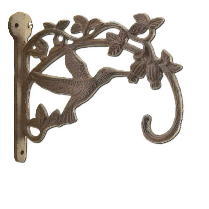 Decorative Cast Iron Plant Hanger - Hummingbird - 7.5" Deep