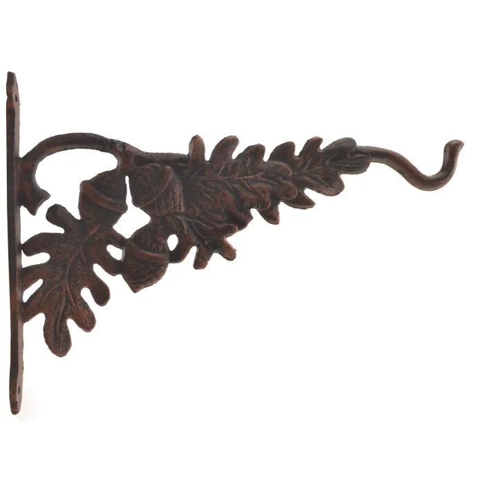 Decorative Plant Hanger - Oak Leaf & Acorn - Bronze Cast Iron - 12.625" Deep
