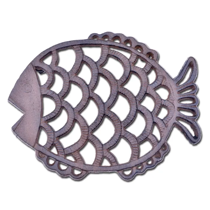 Decorative Cast Iron Trivet - Fish - 7.75" Wide